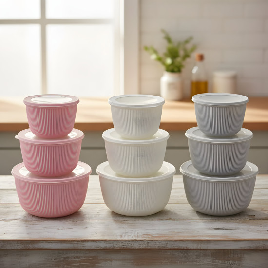 Plastic Tupperware Set - 3 Pieces